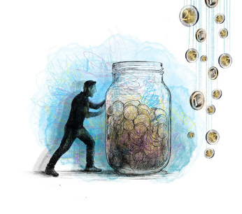Geld in pot